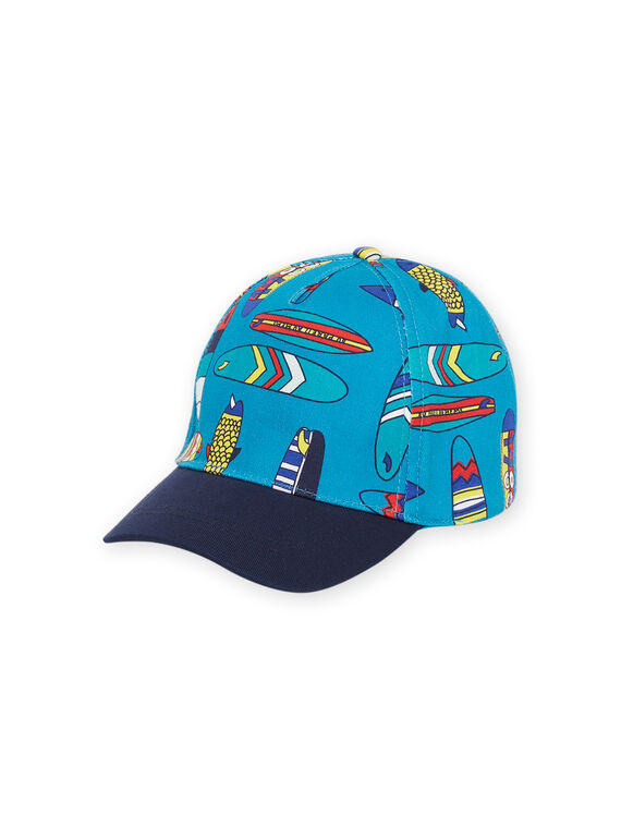 Boné azul com estampado de pranchas de surf menino NYOJOCAP4 / 22SI02C1CHAC215