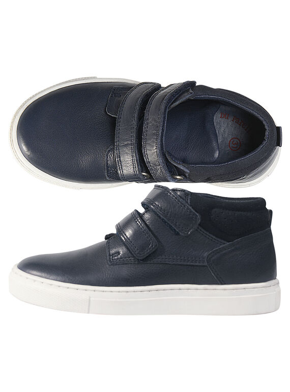 Sapatilhas couro azul-marinho criança menino GGBASGO / 19WK36ICD3F070
