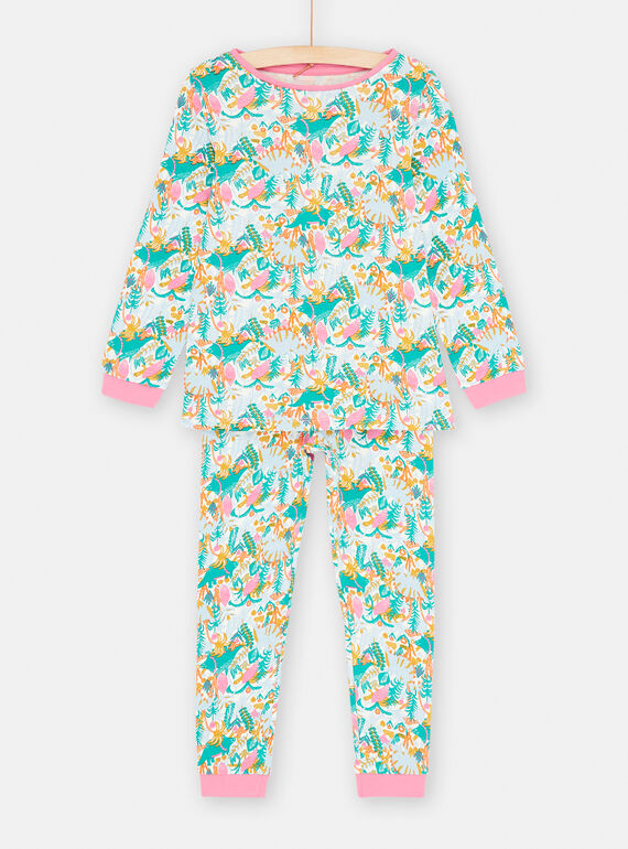 Pijama cru com estampado tropical menina SEFAPYJDIN / 23WH1142PYJ001