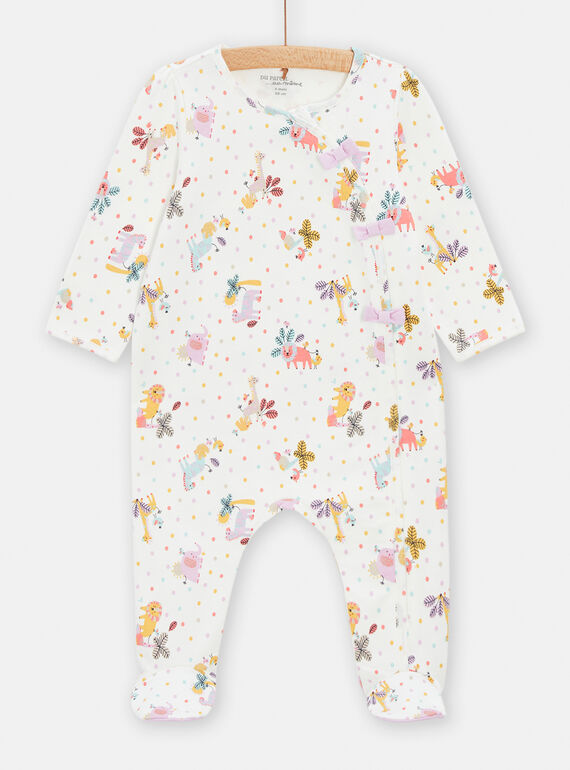 Babygro cru com estampado de animais bebé menina TEFIGRESAV / 24SH1341GRE001