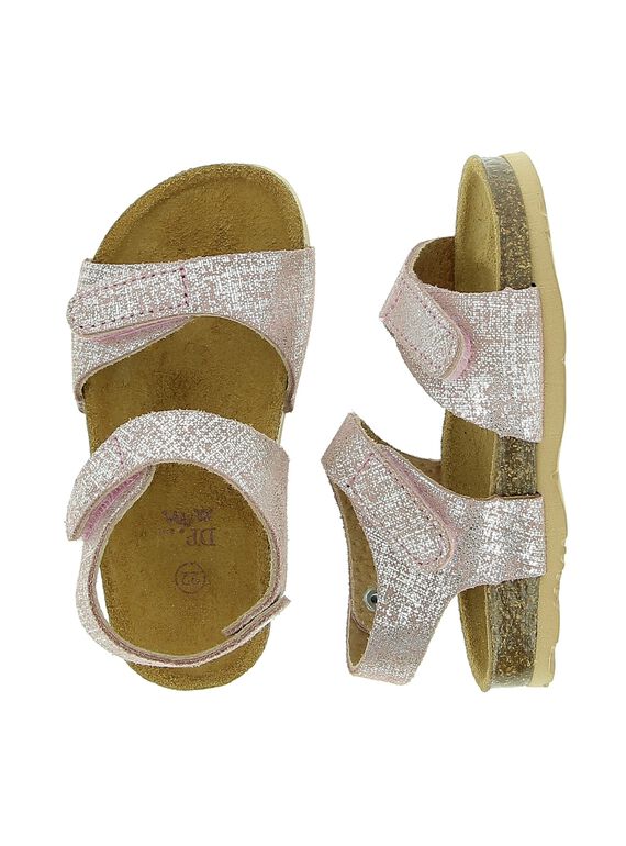 Baby girls' leather sandals CBFNUPINK / 18SK37W8D0E030