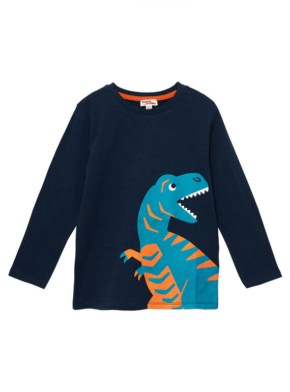 T-shirt mangas compridas menino azul-marinho estampado dinossauro JOJOTEE1 / 20S90242D32705