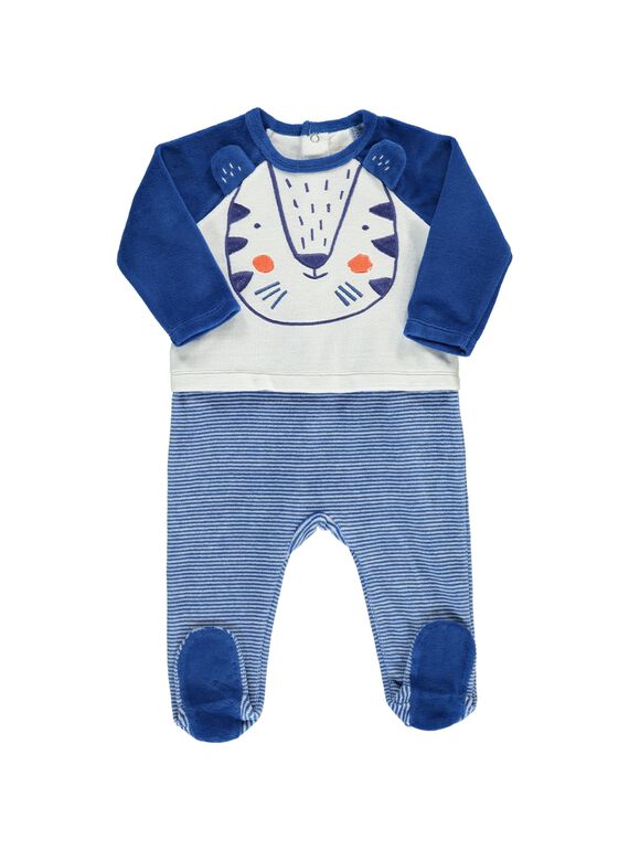 Baby boys' velour sleepsuit CEGUGRERAY / 18SH1445GRE001