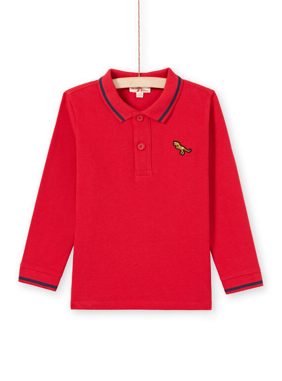 Polo mangas compridas liso vermelho menino MOJOPOL4 / 21W90211POL505