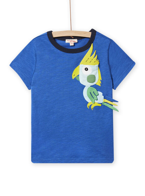 T-shirt azul-inglês com estampado de papagaio menino NOGATI3 / 22S902O1TMC702