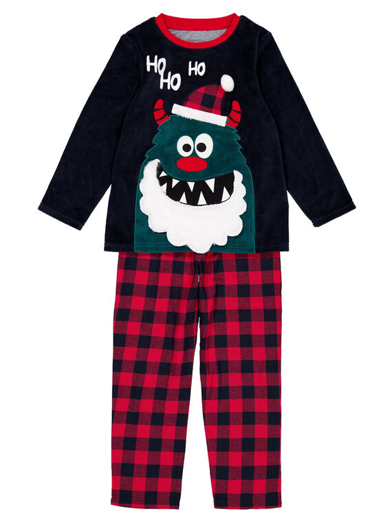 Pijama de Natal em veludo e parte de baixo flanela criança menino GEGOPYJNO2 / 19WH12T1PYJC243