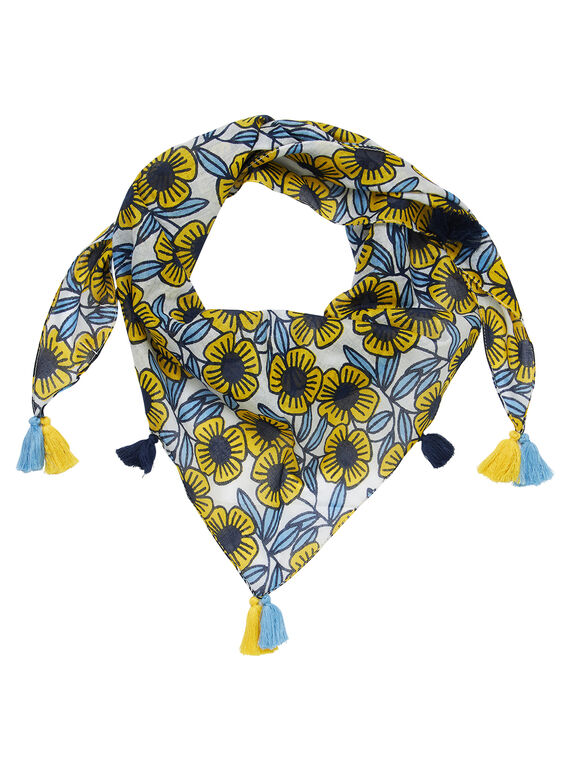 Lenço de algodão flores azuis e amarelas menina JYATROFOUL / 20SI01F1FOU001