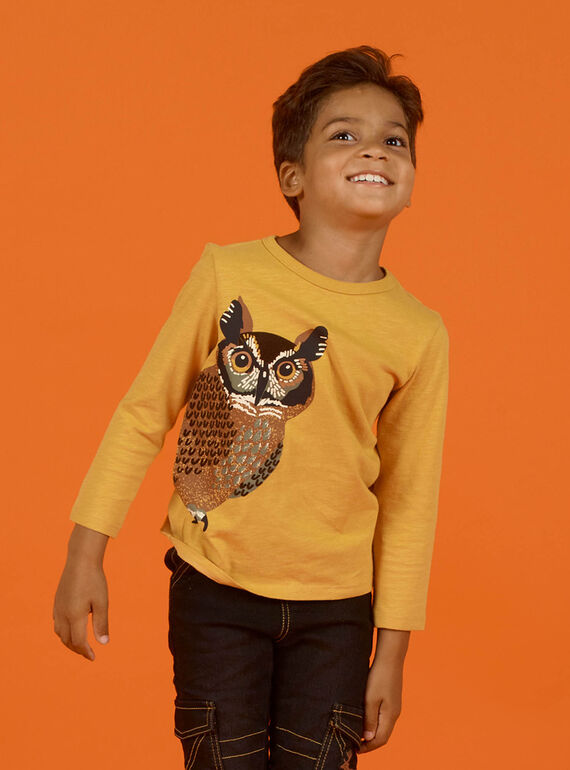 T-shirt amarelo menino MOSAUTEE1 / 21W902P3TMLB107