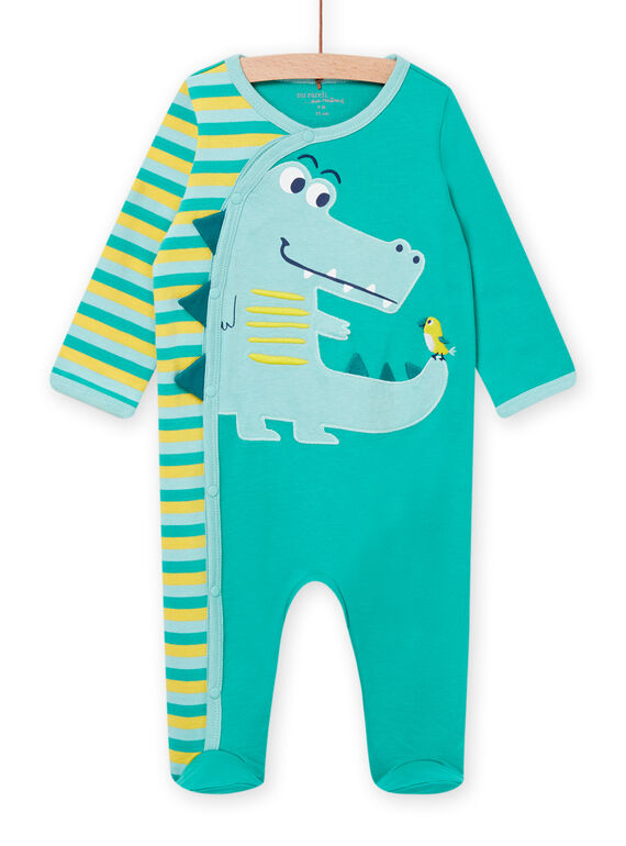 Babygro com padrão de crocodilo e riscas verde bebé menino NEGAGRECRO / 22SH14G8GRE613