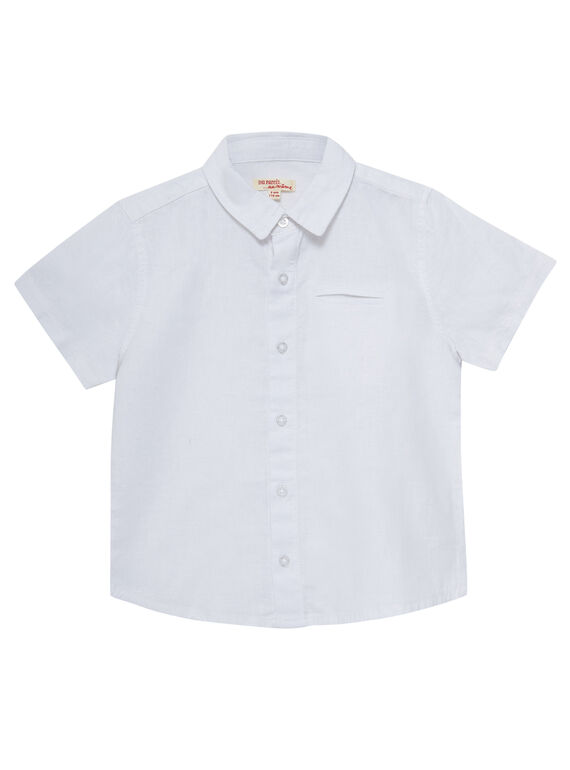 Camisa sem mangas em linho branco menino JOPOECHEMEX / 20S902G3CHM000