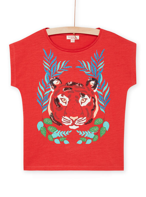 T-shirt vermelho com animação de tigre RABALTI3 / 23S901W4TMCF503