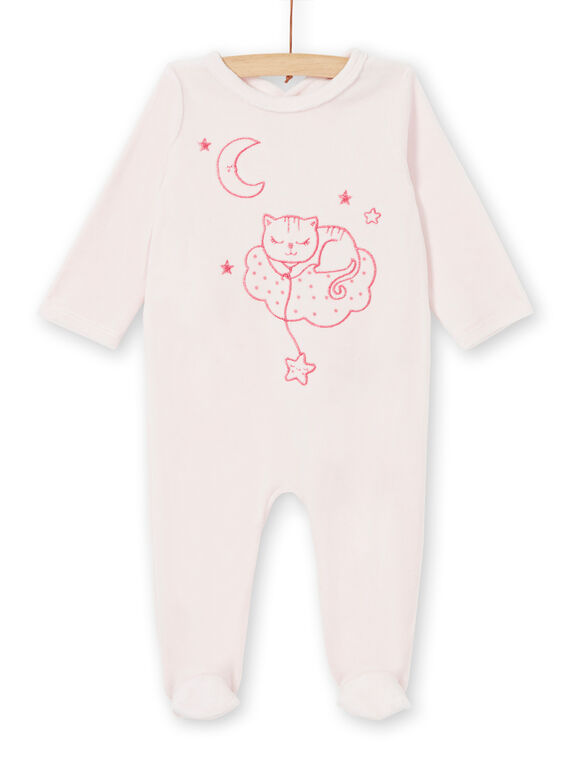 Babygro rosa em veludo bebé menina LEFIGRECHA / 21SH1351GRED308