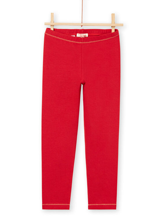 Leggings vermelhas detalhes dourados menina MYAJOLEG1 / 21WI0113CAL511
