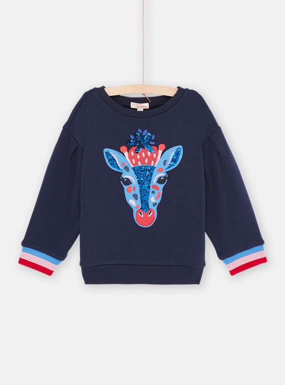 Sweat azul-noite com animação de girafa menina SAFORSWEA / 23W901K1SWEC205