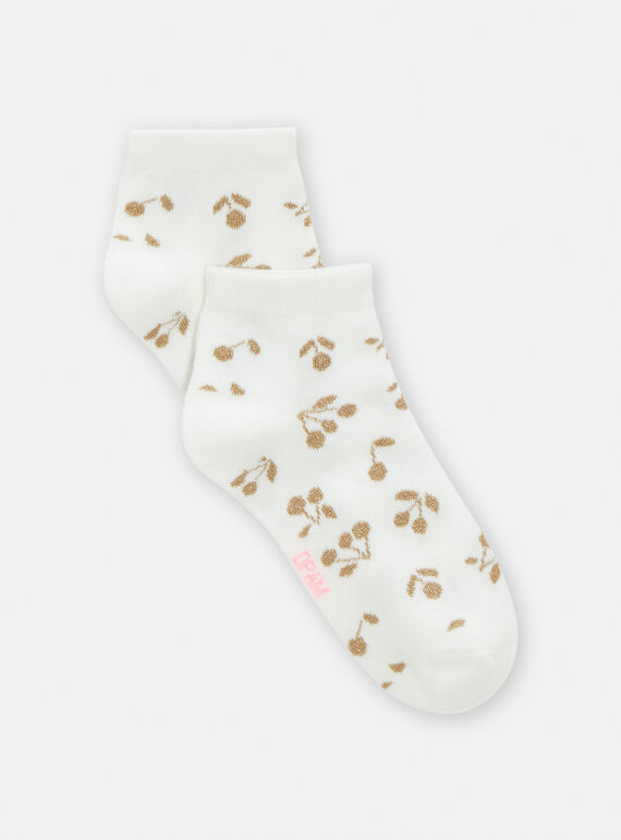 Meias cru com estampado de cerejas para menina TYARYCHO / 24SI01C5SOQ001