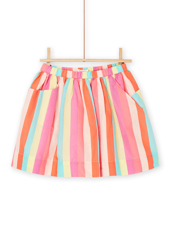 Saia fluida laranja e rosa com estampado às riscas RAPOPJUP / 23S901X1JUPB105