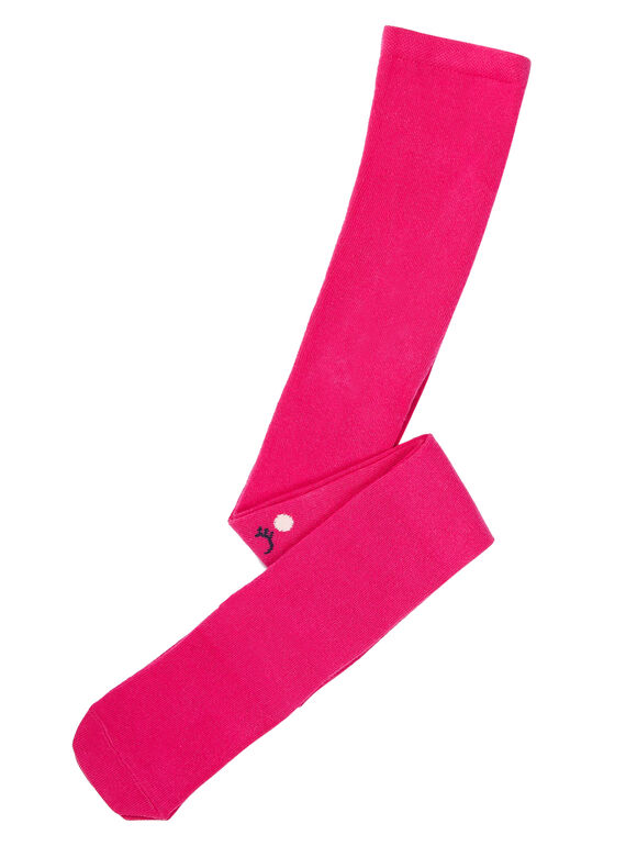 Collants de algodão menina rosa com padrão nos joelhos JYAVICOL2 / 20SI01D2COLF507