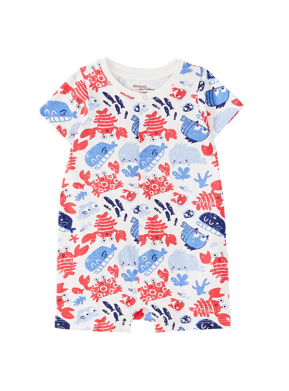 Babygro curto bebé menino cru estampado JEGAGREPOI / 20SH14U6GRE001