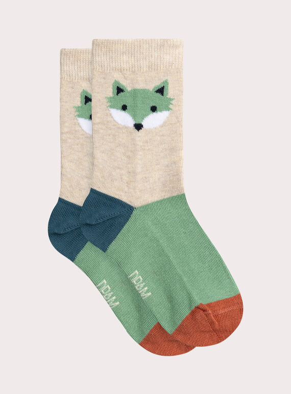 ChausSetes coloridos com padrão de raposa para menino  VYOJOCHOC3 / 24WI02H3SOQA011