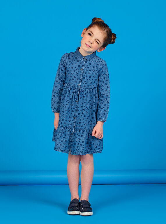 Vestido de ganga estampado leopardo em algodão LABLEROB1 / 21S901J2ROBP274