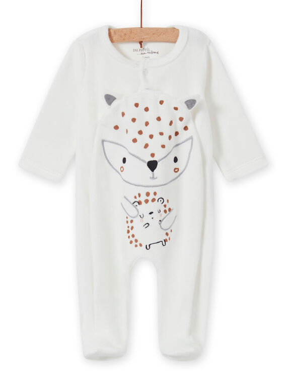 Babygro cru com padrão de animais recém-nascido unissexo MOU2GRE1 / 21WF05D3GRE001