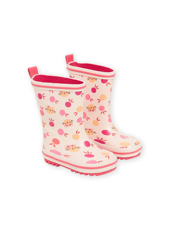 Galochas rosa com estampado de gatos e frutos RIPLUICERI / 23KK3711D0C030