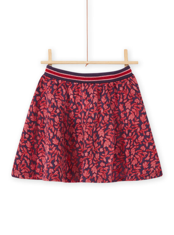 Saia azul com estampado florido menina MAFUNJUP3 / 21W901M2JUPH703