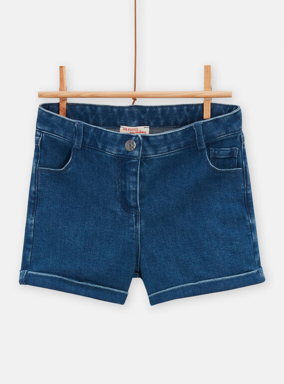 Calções de ganga azul médio para menina TAJOSHORT1 / 24S90192SHOP274