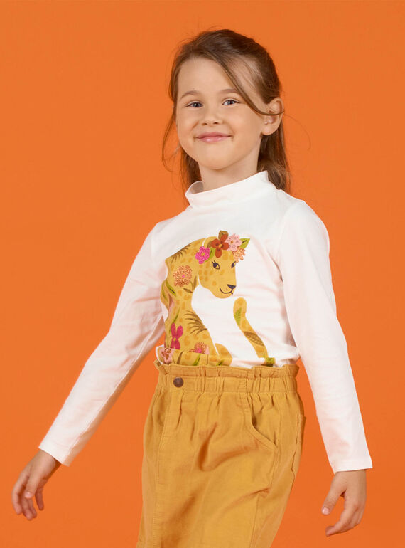 Camisola interior cru com padrões leopardo e flores menina MASAUSOUP / 21W901P1SPL001