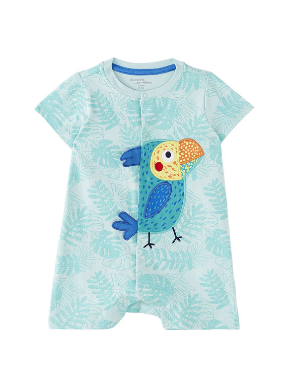 Babygro curto bebé menino turquesa JEGAGRETOU / 20SH14U2GRE210