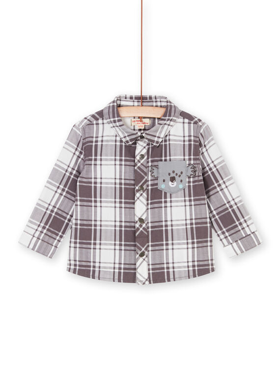 Camisa toupeira e branca aos quadrados bebé menino LUPOECHEM / 21SG10Y1CHM001