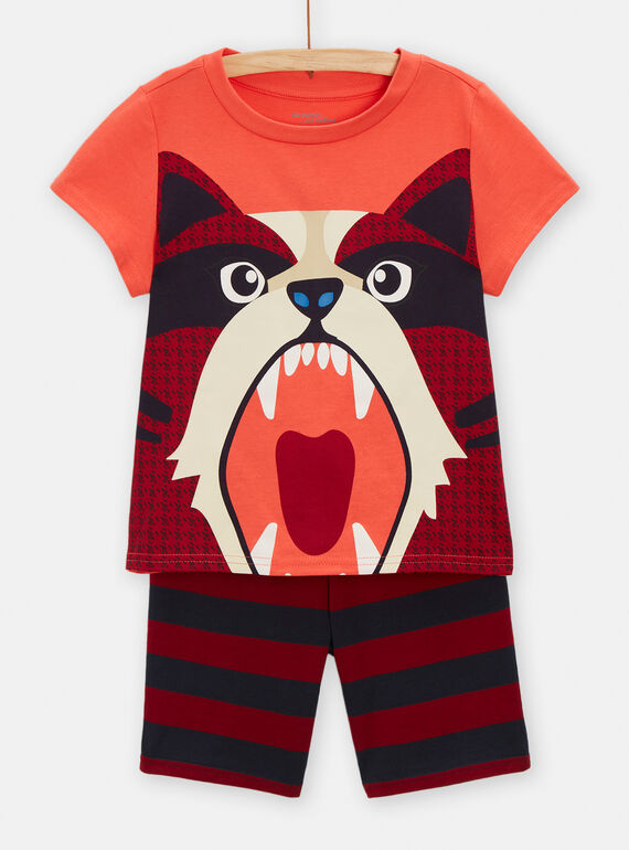 Pijama abóbora e vermelho fosforescente menino TEGOPYCRAC / 24SH1251PYJ405