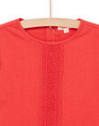 T-shirt de mangas compridas vermelho PAJOSTEE5 / 22W901BBTMLF503
