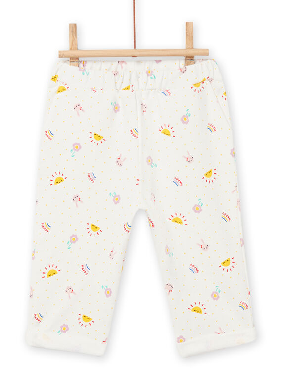 Calças de fato de treino cru às bolinhas e estampado decorativo bebé menina NILUBAJOG / 22SG09P1JGB001