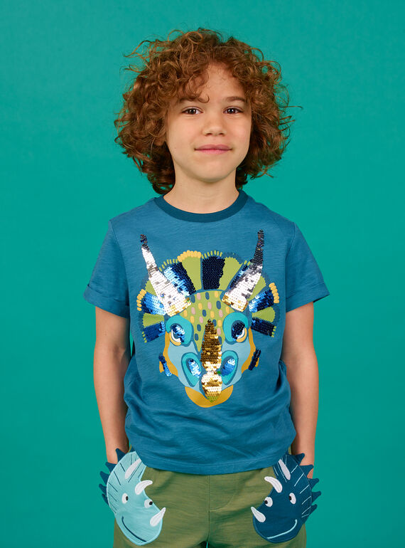 T-shirt azul criança menino LOVERTI5 / 21S902Q3TMC715