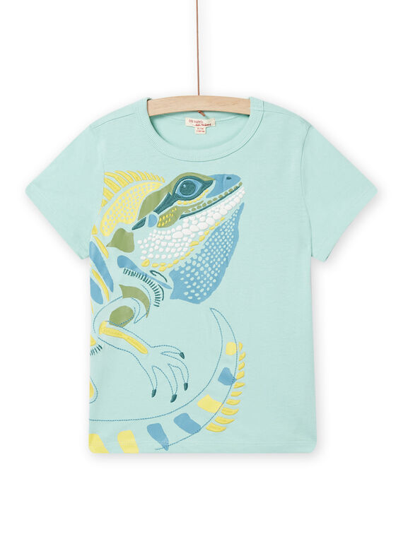 T-shirt verde-suave com padrão de iguana menino NOHOTI7 / 22S902T7TMC629