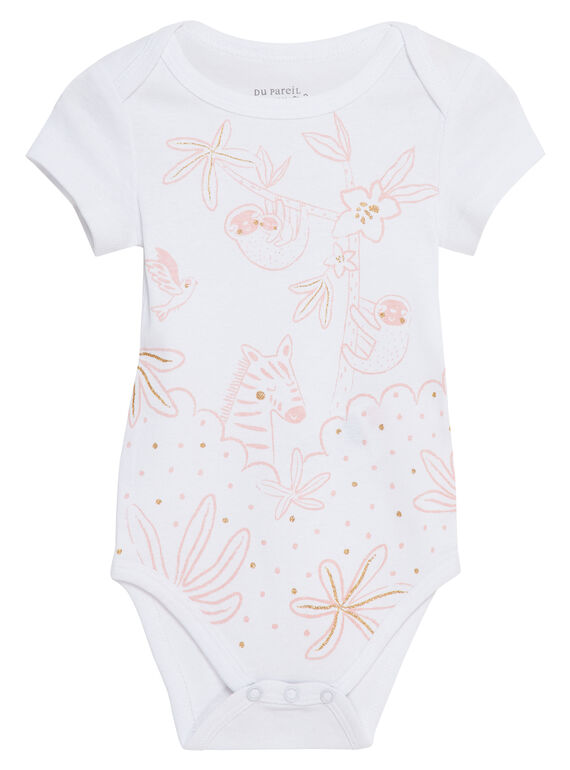 Body bebé menina mangas curtas branco JEFIBODJUN2 / 20SH13V6BDL000