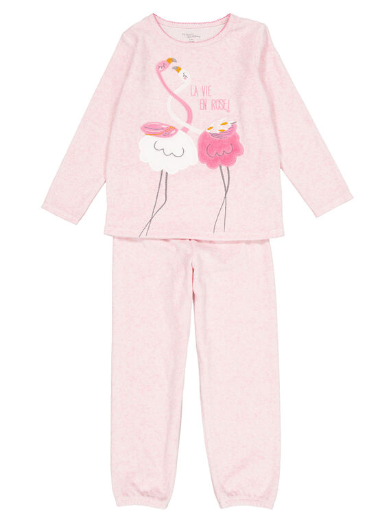 Pijama rosa mesclado em veludo criança menina GEFAPYJFLA / 19WH11N7PYJD314