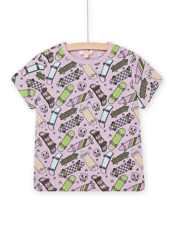 T-shirt de mangas curtas com estampado de skate rosa POKATI / 22W902L1TMCH706