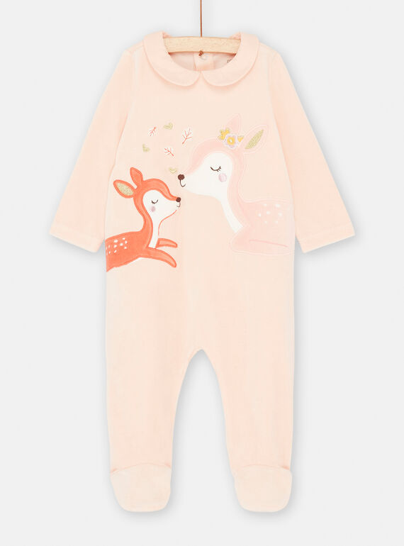 Babygro em veludo rosa bebé menina SEFIGREMAM / 23WH1342GRE009