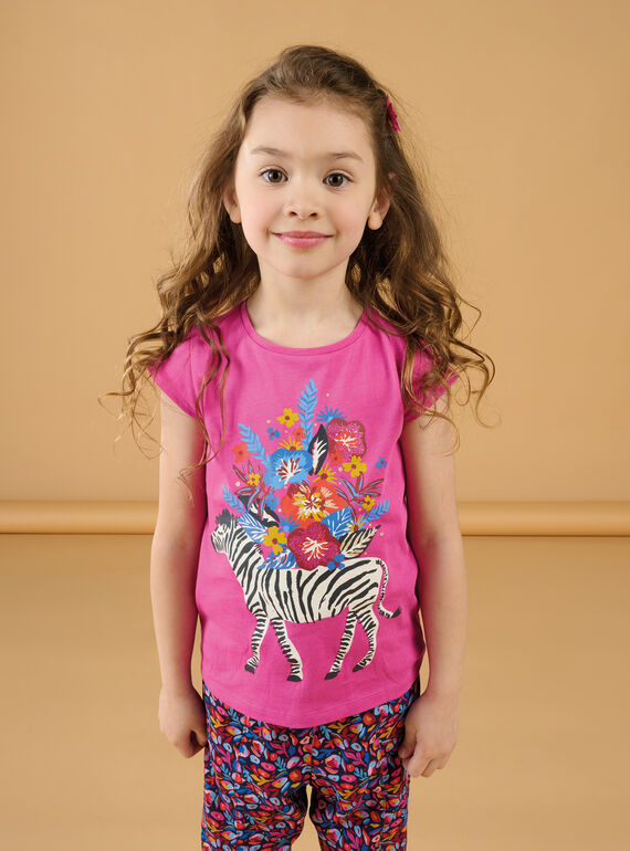 T-shirt romã com padrão de zebra e flores RAJUNTI3 / 23S901U1TMCF507