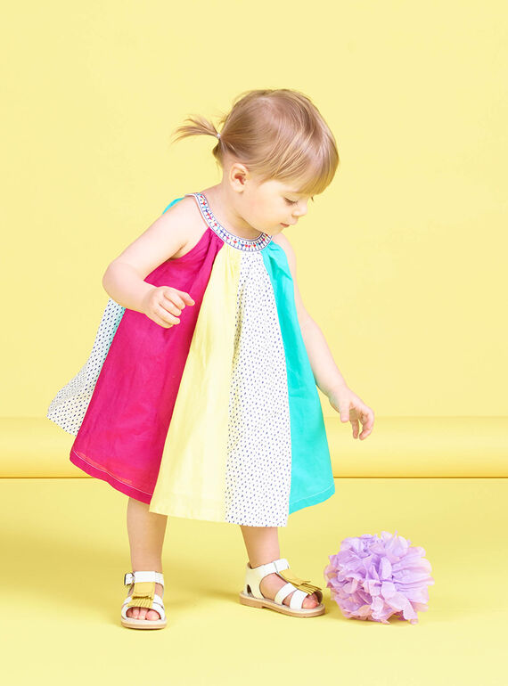 Vestido patchwork colorido bebé menina JIMARROB2 / 20SG09P2ROB000