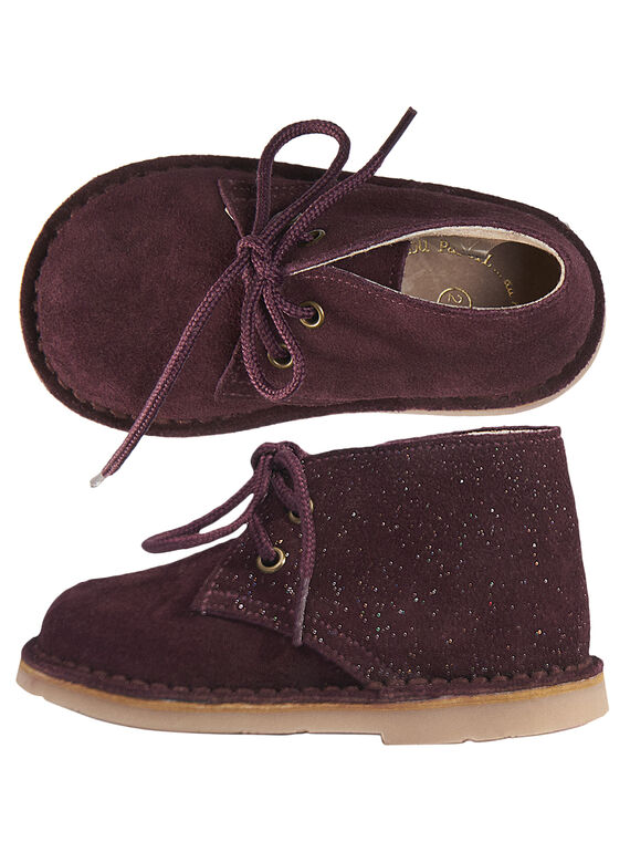 Boots desert crosta de couro e brilhantes bebé menina GBFBOOTDES / 19WK37X3D0D719