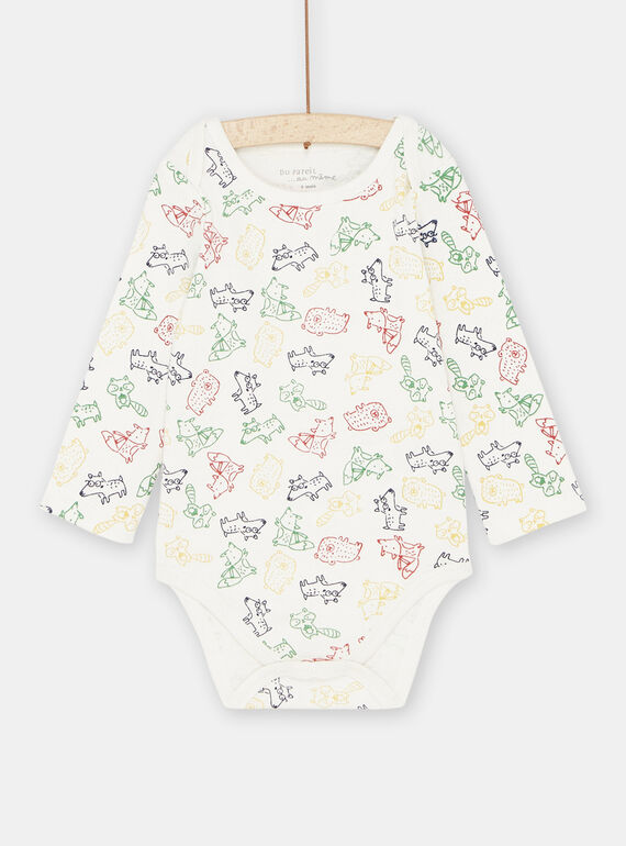 Body multicolor com estampado de animais bebé menino SEGABODAOP / 23WH1462BDL001