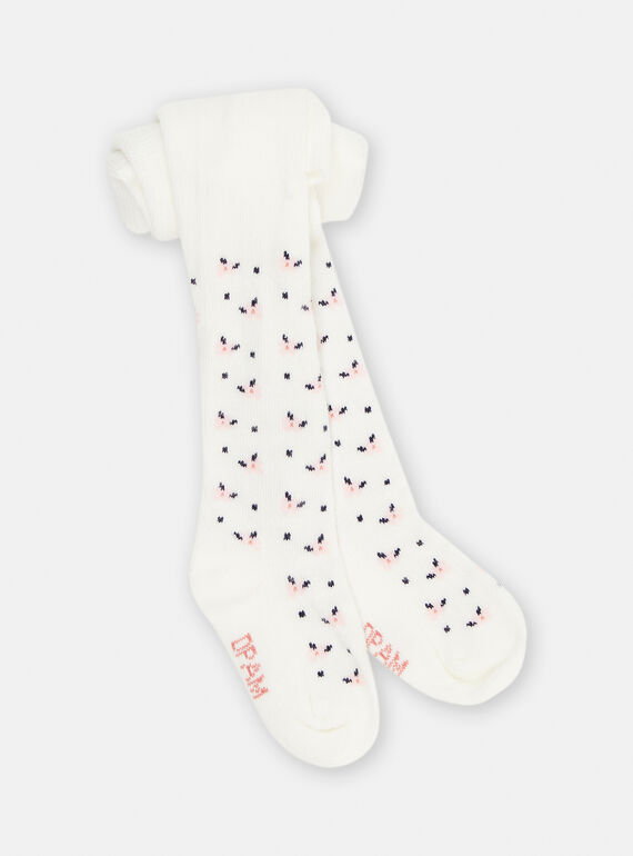 Collants cru com padrão florido bebé menina SYIJOCOL1 / 23WI09M6COL001