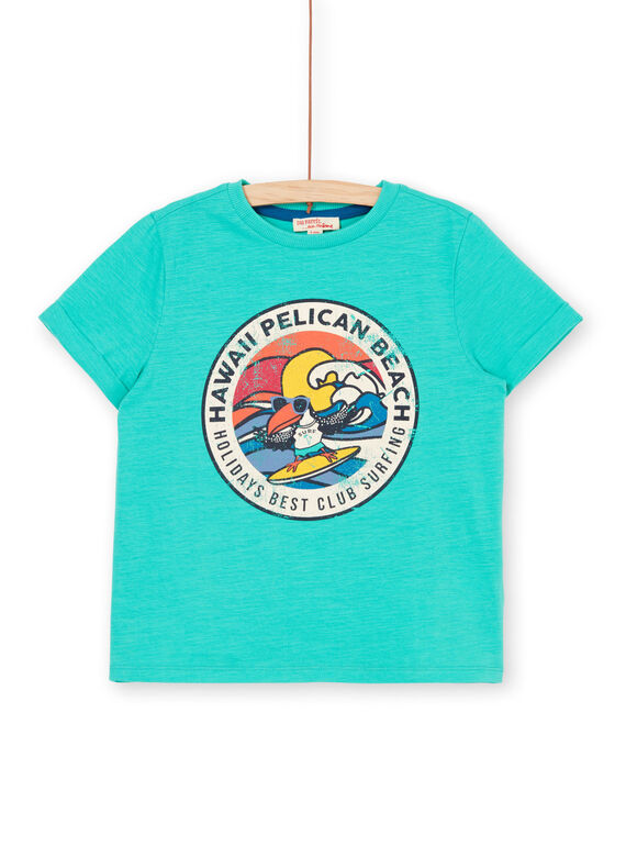 T-shirt mangas curtas verde criança menino LOBONTI6 / 21S902W1TMC600