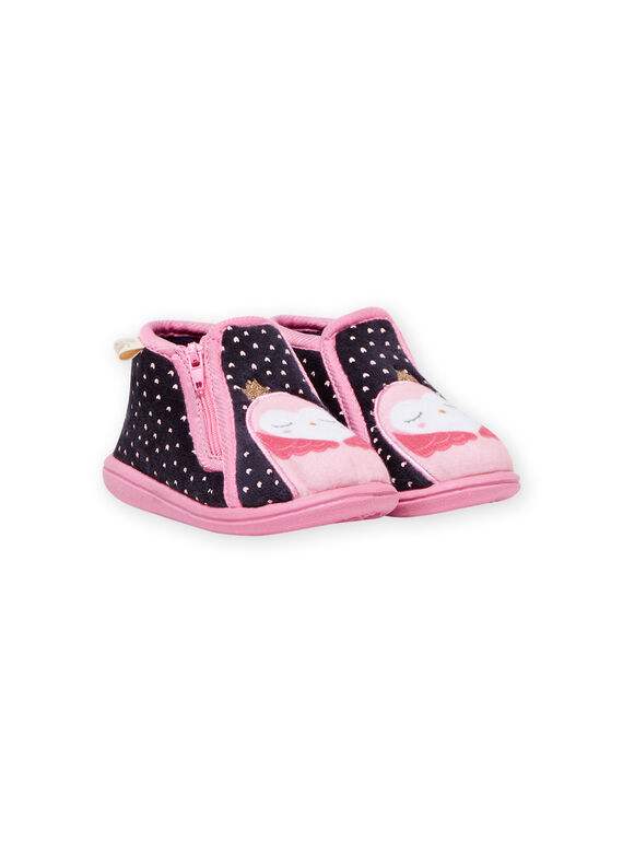 Pantufas azul-marinho padrão coruja bebé menina MIPANTCHOU / 21XK3731D0A070