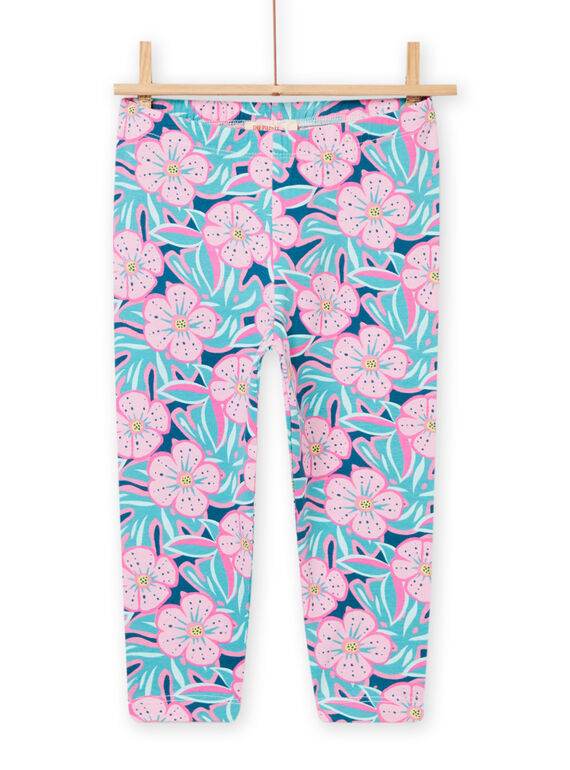 Leggings azul e rosa com estampado florido menina NYAFICLEG / 22SI01U1CAL715