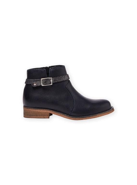 Botins azul-marinho em couro menina MABOOTREP / 21XK3552D0D070