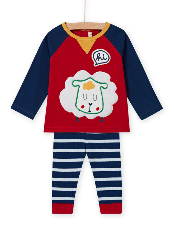 Conjunto T-shirt com padrão de ovelha e leggings às riscas bebé menino MUMIXENS / 21WG10J1ENS505